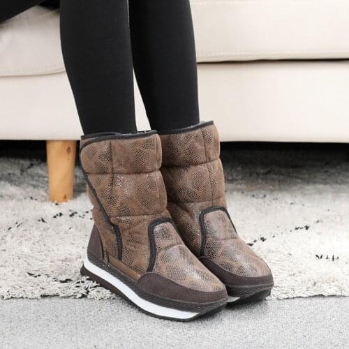 Women Boots Fashion Leopard Winter Shoes Platform Rubber anti-slip Snow Boots for women Waterproof Warm Winter Shoes Botas