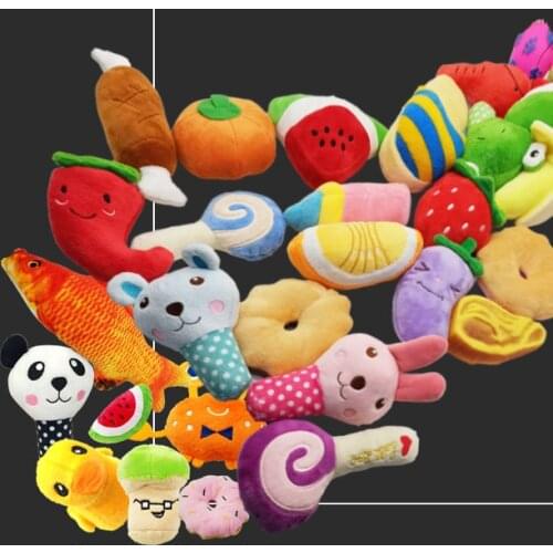 Chew Play Toys Cute Pet Dog Squeaky Puppy Chew Squeaker Quack Sound Doll Toy Creative Simulation Donut Pet Supplies Dog Toys