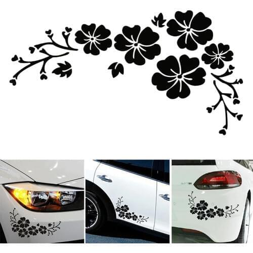 1Pcs Car Styling Lovely Flowers Decorative Laminated 30x14cm Car Sticker Front Bumper Cover Scratches Decals Bumper Sticker
