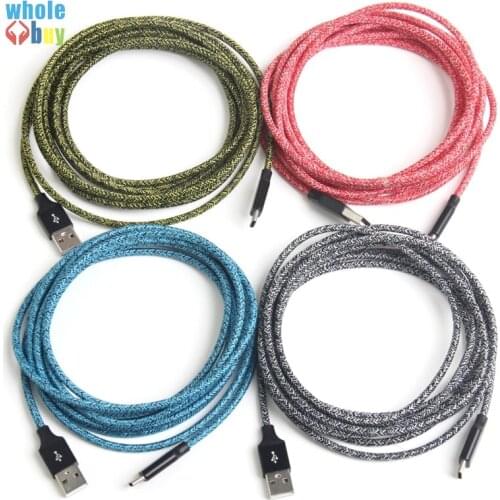 100pcs USB Type C Cable Fast Charge Wire Cord 1m 2m 3m Cloth Yarn USBC Cable for Xiaomi Oneplus 7 Pro Mobile Phone USB-C Charger