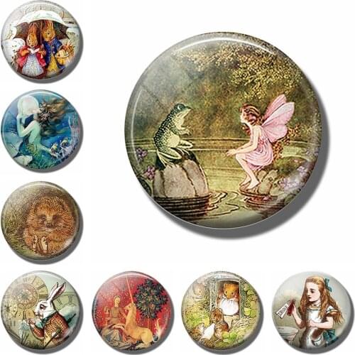 3pcS Fairy Tale Cute Cartoon rabbit bear Unicorn Frog Refrigerator Sticker Glass Cabochon Hedgehog Magnet Fridge Message Holder