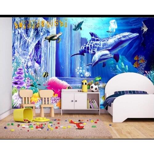 3D wallpaper custom mural beauty 3 d cartoon children room background wall painting underwater world warmth non-won wallpaper