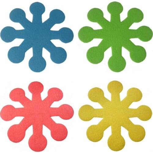 4pcs Flower-Shaped Easter Pot Pan Dish Protectors Holders Anti-Scratch Pads Dividers Cup Mats With Eight Petals #H