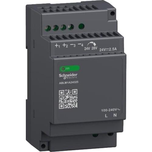 ABL7RM24025 is replaced by: ABLM1A24025 Regulated Power Supply, 100-240V AC, 24V 2.5 A, single phase, Modular