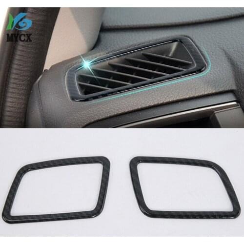 ABS Carbon fiber Car Front Conditioner Air Outlet Frame Panel Cover Trim Car Styling Accessories For Honda CR V CRV 2017-2019