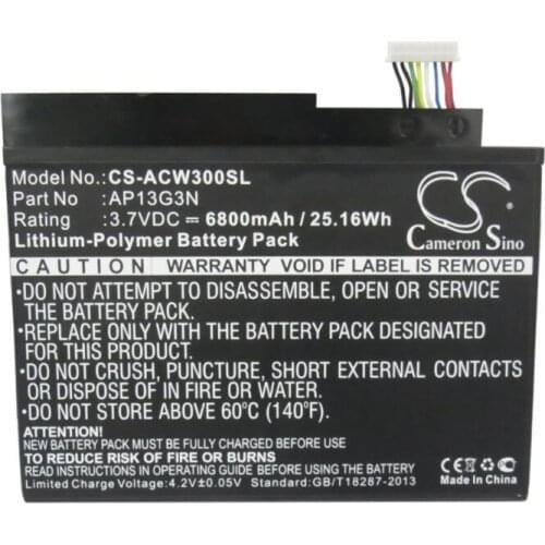 Cameron Sino 6800mAh battery for ACER Iconia Tab W3 Iconia Tab W3-810 ZEIV4 AP13G3N Tablet Battery