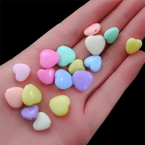 New 45~75pcs 12-14mm of Bracelet Accessories Acrylic Heart Hole Beads Earrings Necklace Accessories Beads For DIY Jewelry Making