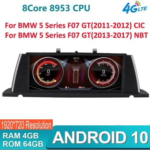 Android 10.0 Car Multimedia Player For 5 Series F07 GT 2009-2016 CIC NBT System Autoradio GPS Navigation Head Unit IPS 4G WIFI