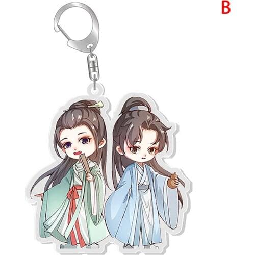 Word of Honor Keychain Man Cartoon Key Chain Women Cute Acrylic Key Ring Chain for Pants Kids Pendant Key Holder Fashion Brelok