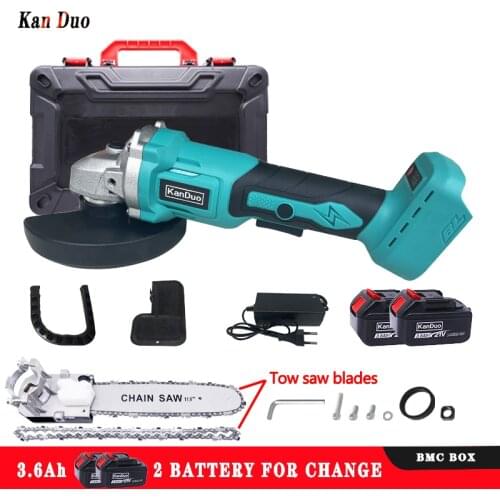 KANDUO 21V Circular saw angle grinder chain saw 3 in 1 Brushless motor of cordless electric chain saw for cordless angle grinder