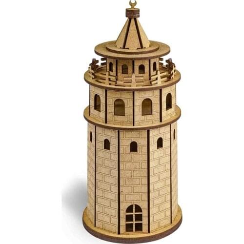 Wood Galata Tower Model Ships Can Be Painted Wood Model hobby painting product leisure board wood leisure leisure practical