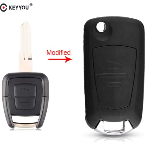 KEYYOU 2 Button Modified Flip Folding Remote Car Key Shell Case Fob For Vauxhall Opel Astra Vectra Zafira Omega Key YM-28 Blade