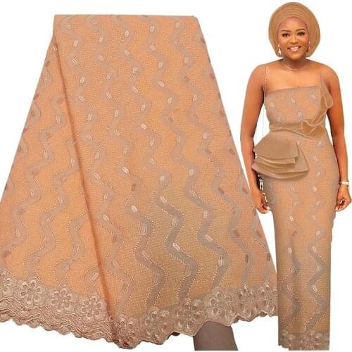 Fabricbob Swiss Voile Lace Cotton Fabric High Quality Nigerian Asoebi Style Stone Embroidery African Lace Fabric 2021