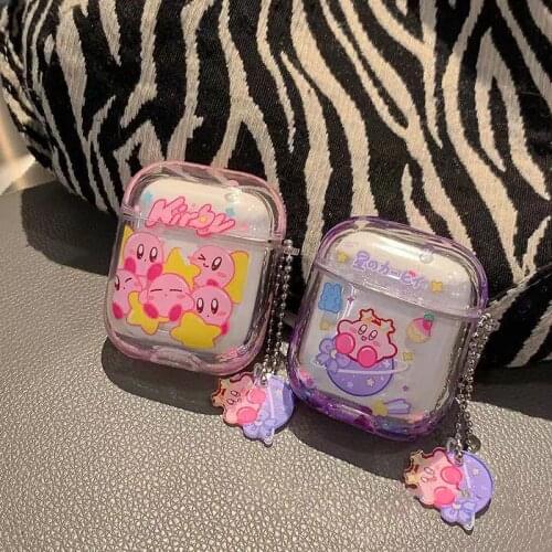 Japan Anime cute dumpling Case for Airpods Pro Fluor Glitter Liquid Fluorescence Dynamic Quicksand Hard Cover for Air pods 2 1