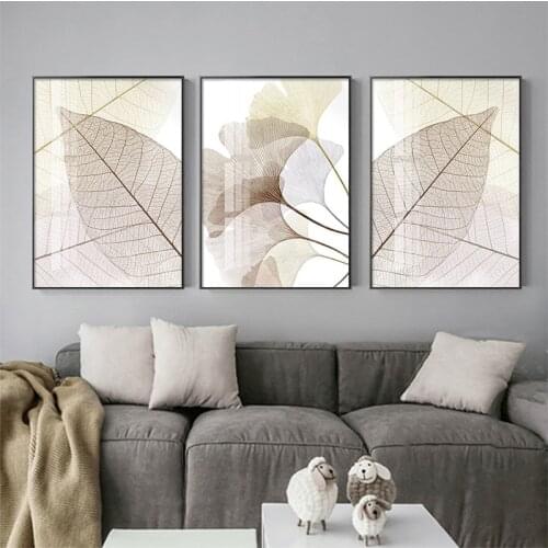 Plant Leaf Scandinavian Poster Ginkgo Home Decor Wall Art Canvas Painting Nordic Print Modern Picture Living Room Decoration