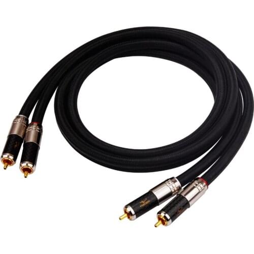 HIFI single crystal copper dual RCA cable for CD player amplifier audio line RCA audio cable