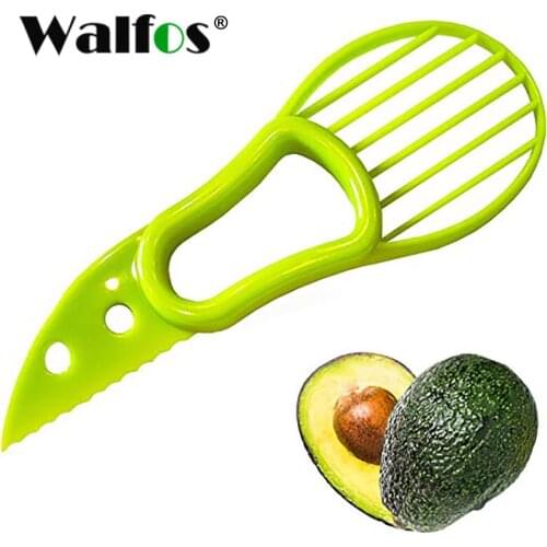 WALFOS Kitchen Vegetable Tools 3-in-1 Avocado Slicer Shea Corer Butter Peeler Fruit Cutter Pulp Separator Plastic Knife
