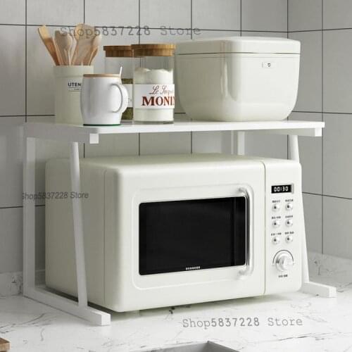 Kitchen microwave shelf rack home integrated rice cooker storage rack desktop double countertop oven bracket