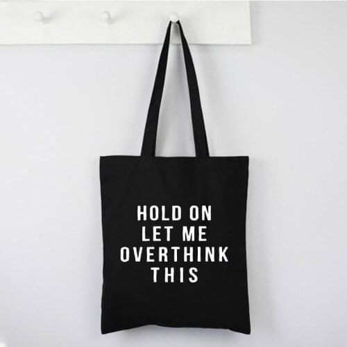 Reusable Letter Printing Harajuku Shopping Bags Canvas Women Vintage Tote Bag Fashion Bag Handbag Girl Shoulder Bags