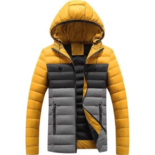 Men Winter Jacket Keep Warm Mens Hooded Light Down Jackets Warm Outwear Coat Hooded Parkas