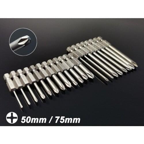 12/8Pcs Set Phillips Screwdriver Drill Bits Cross Screw Driver Bits Magnetic 1/4" Hex Shank Power Hand Tools Kit 50/75mm