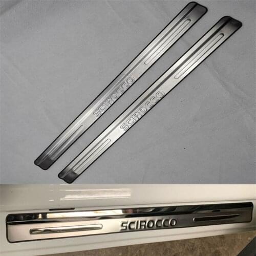 For Volkswagen Scirocco 2011-2015 Auto Door Sill Plate Trim Stainless Steel Threshold Kick Pedal Scuff Sticker Car Styling