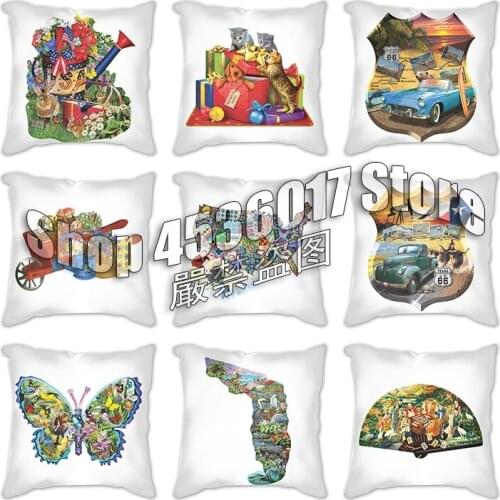Socks Leaf Squirrel Butterfly Route 66 Throw Cushion Cover Office Sofa Pillowcase Home Sofa Christmas Decor cojines decorativos