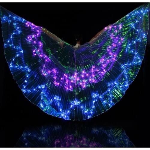 2019 New Carvinal Festival Dancing Accessories Belly Dance ISIS Wings 36 Color Led Butterfly Wing For Women