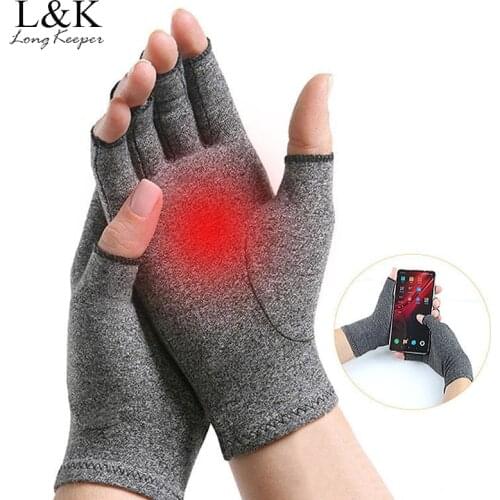 LongKeeper New Arthritis Gloves Wrist Support Cotton Joint Pain Relief Hand Brace Women Men Driving Gloves Therapy Wristband