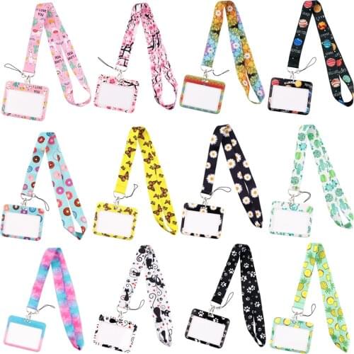 DZ2094 Wholesale Yoga Sakura Little daisy Lanyard for Key Cute Neck Strap Card ID Badge Holder Key Chain Key Holder Accessories