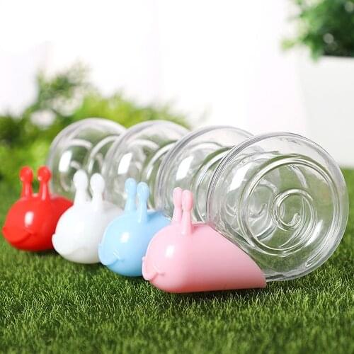 Clear Snail Shape Eyelash Packaging Case Plastic Portable Fake Eyelash Storage Box Candy Color Lash Storage Container Jar Pot