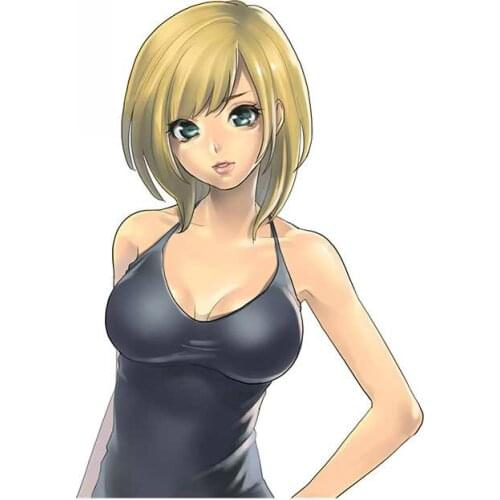 Fashion Anime Girl Car Sticker Vinyl Auto Accessories Car Window Decal Cover Scratches Waterproof Car Sticker Kk13*9cm