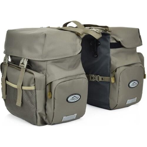 50L Bike Bag Long Ride Tour Bags Retro Saddle Bag Waterproof Cargo Rack Trunk Double Side Seat Pannier cycle zaino MTB Back Pack