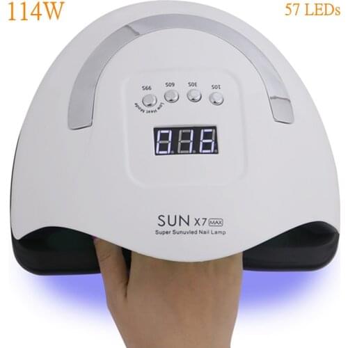 114W SUN X7MAX Professional LED UV Nail Lamp for Quickly-drying All Nail Gel Polish LED Nail Light Nail Dryer Machine UV Lamp