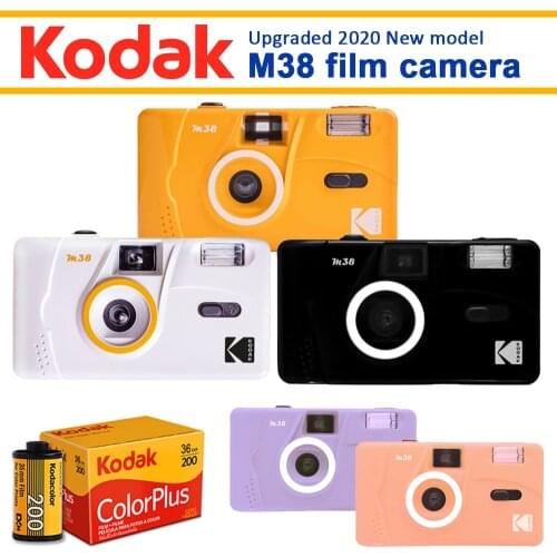 KODAK Vintage Retro M38 38mm Reusable Film Camera Black/White/Yellow/Blue/Red With FUJIFILM FUJICOLOR 200 Film (1 Roll-3 Roll)