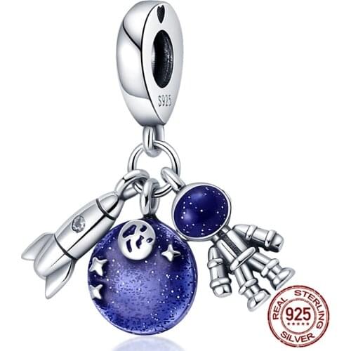 PANDACH 100% S925 Sterling Silver Rainbow Charm Bead Fit Original 3mm Bracelets For Women Jewelry Accessories C029