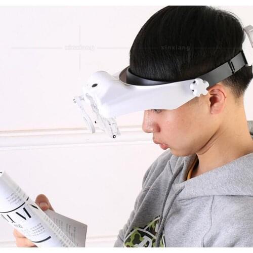 1.5X 2X 8X LED Illumination Magnifying Glass Lab Cosmetology Tattoo eyebrows Surgical Phone Repair Helmet Magnifier 81000S