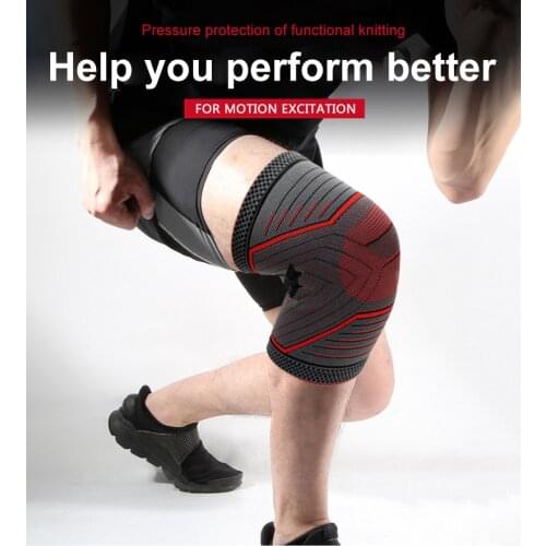 1PC Riding Kneepad Sports Kneepad Men Pressurized Elastic Knee Pads Support Fitness Gear Basketball Volleyball Brace Protector