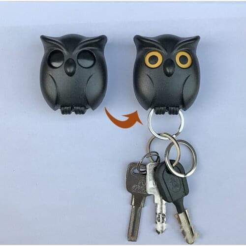 1pcs Night Owl Black White Brown Magnetic Wall Key Holder Magnets Keep Keychains Key Hanger Hook Hanging Key It Will Open Eyes