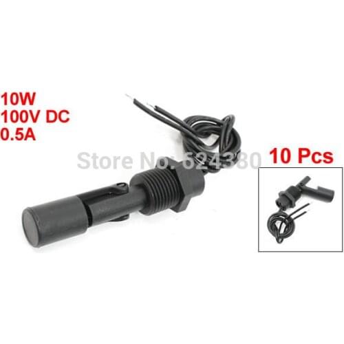 10 Pcs / Lots x Fish Tank Pool Liquid Water Level Sensor Horizontal P.P PP Float Switch Black ZPC7