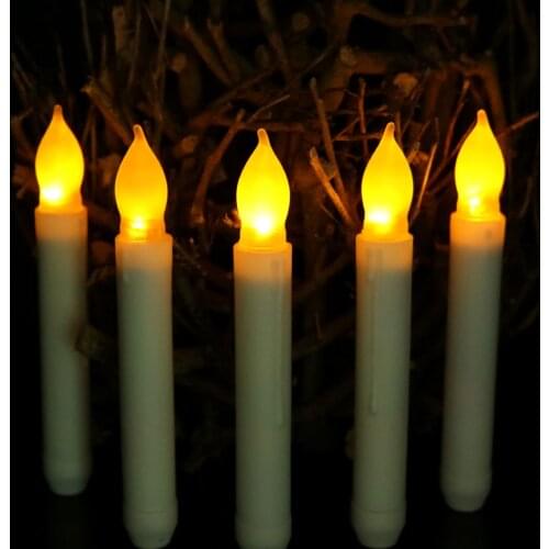 10x Battery Long LED Taper Candle For Church Home Wedding Party Decor 165mm