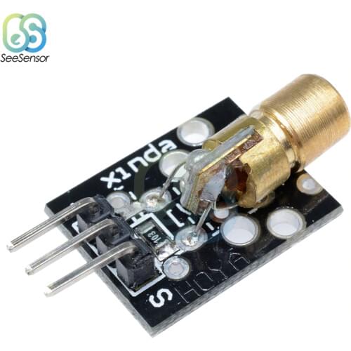 2Pcs KY-008 650nm Laser Sensor Module 6mm 5V 5mW Red Laser Transmitter Module Dot Diode Copper Head for Arduino