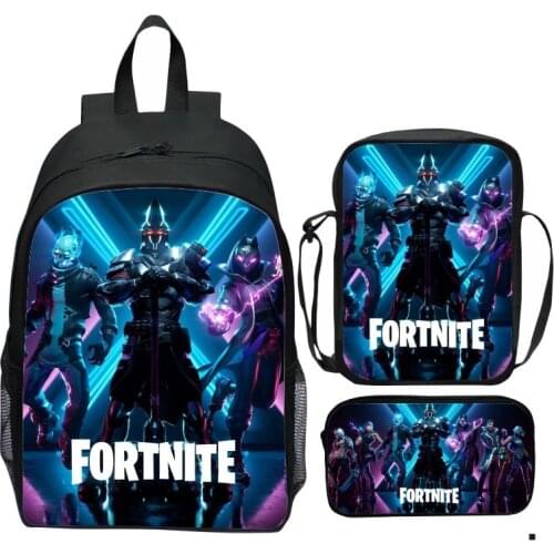 3Pcs/Sets FORNITE School Bags For Boys Girls Cartoon Game Book Bags Sets Games Backpacks School Gifts