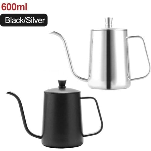 60% Hot Sales!!! 600ml Long Narrow Spout Coffee Pot Stainless Steel Pour Over Gooseneck Kettle