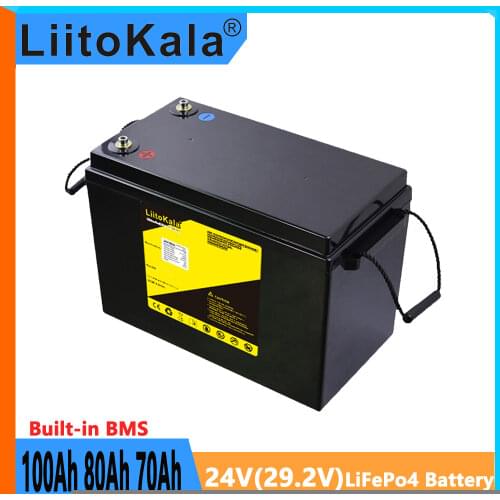LiitoKala 24V 100Ah 90Ah 80Ah lifepo4 battery Power Batteries For 8S 29.2V RV Campers Golf Cart Off-Road Off-grid Solar Wind