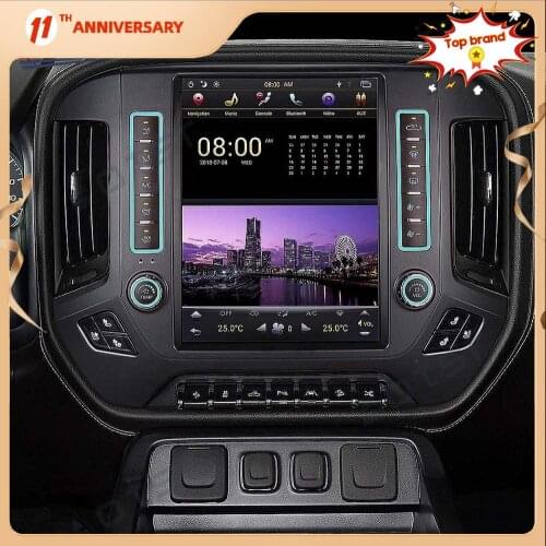 Aotsr 12.1 inch Vertical Tesla PX6 Android 8.1 64GB CARPLAY Car Radio Player For GMC SIERRA 2014 - 2019 Car GPS Navigation DSP