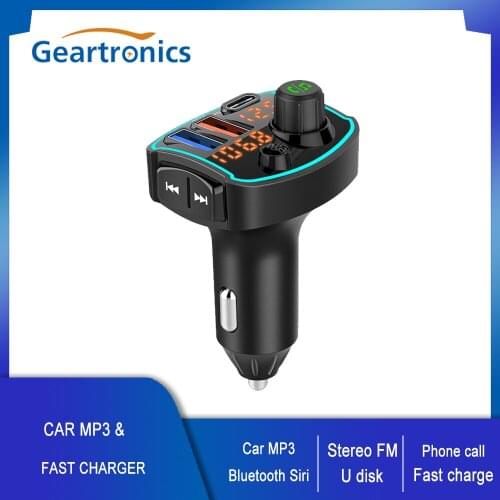 Car MP3 Player Wireless FM Transmitter Bluetooth 5.0 Dual USB Fast Charging Handfree Phone Call Siri Control Stereo Music Player