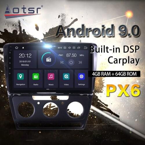 For Skoda Octavia 2008-2013 Car Multimedia Radio Player Stereo Android 9 DSP 10“ IPS Screen Manual DSP GPS Navigation head unit