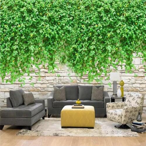 Beibehang Custom wallpaper mural brick wall green vine background wall decorative painting wall papers home decor papel de pared