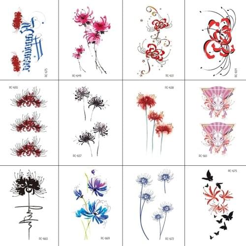 Rocooart Flower Temporary Tattoos For Women Hand Tattoo Sticker Fashion Body Art Waterproof Arm Fake Tatoo Paper 10.5X6cm